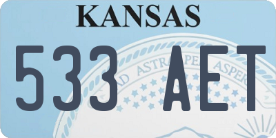 KS license plate 533AET