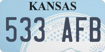 KS license plate 533AFB
