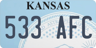 KS license plate 533AFC