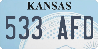 KS license plate 533AFD