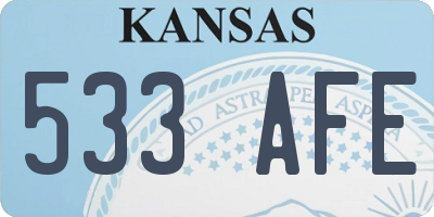 KS license plate 533AFE