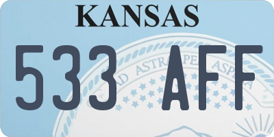 KS license plate 533AFF