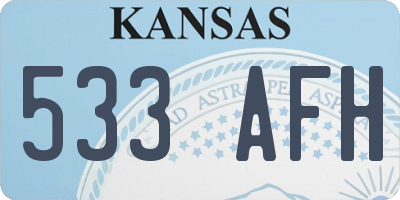 KS license plate 533AFH