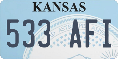 KS license plate 533AFI