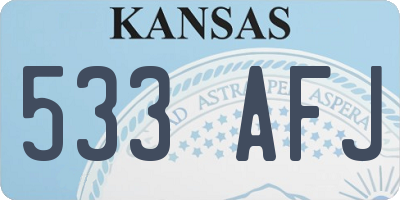 KS license plate 533AFJ