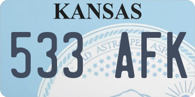 KS license plate 533AFK