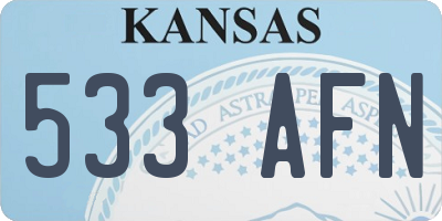 KS license plate 533AFN