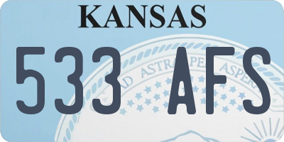 KS license plate 533AFS