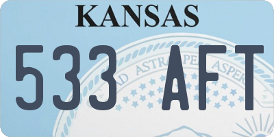 KS license plate 533AFT