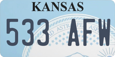 KS license plate 533AFW