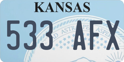KS license plate 533AFX