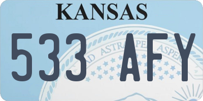 KS license plate 533AFY
