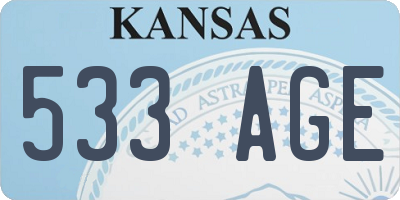 KS license plate 533AGE