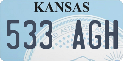 KS license plate 533AGH