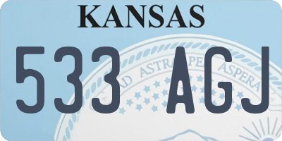 KS license plate 533AGJ