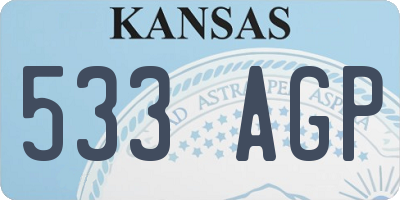 KS license plate 533AGP