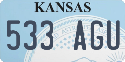 KS license plate 533AGU