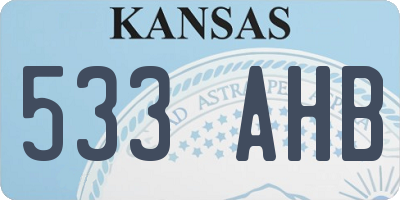KS license plate 533AHB
