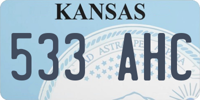KS license plate 533AHC