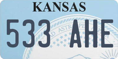 KS license plate 533AHE