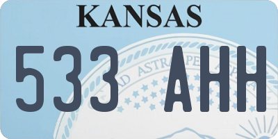 KS license plate 533AHH
