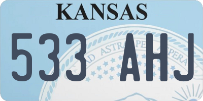 KS license plate 533AHJ