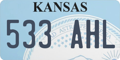 KS license plate 533AHL