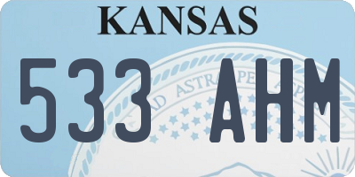 KS license plate 533AHM