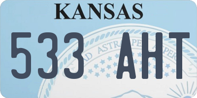 KS license plate 533AHT