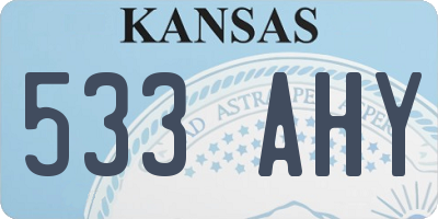 KS license plate 533AHY