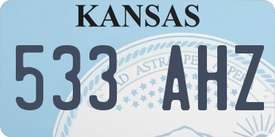 KS license plate 533AHZ
