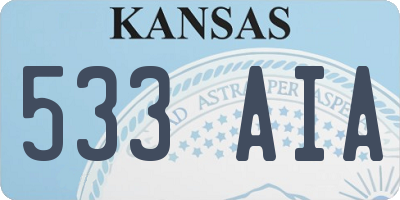KS license plate 533AIA