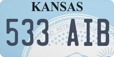 KS license plate 533AIB