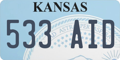 KS license plate 533AID
