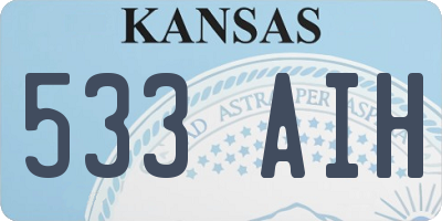 KS license plate 533AIH