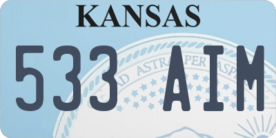 KS license plate 533AIM