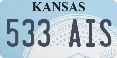 KS license plate 533AIS