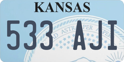 KS license plate 533AJI