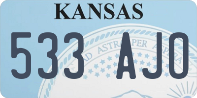 KS license plate 533AJO