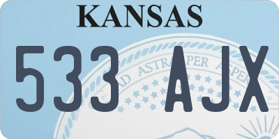 KS license plate 533AJX