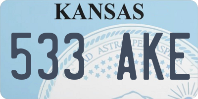 KS license plate 533AKE