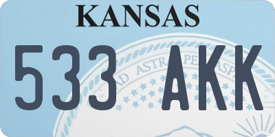 KS license plate 533AKK