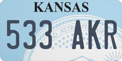KS license plate 533AKR
