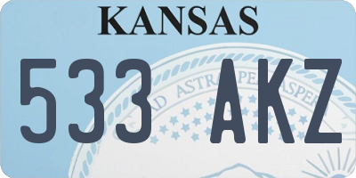 KS license plate 533AKZ