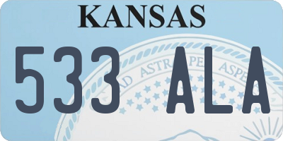 KS license plate 533ALA