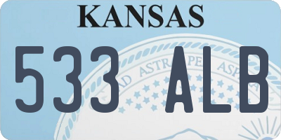 KS license plate 533ALB