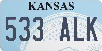 KS license plate 533ALK