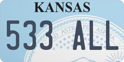 KS license plate 533ALL