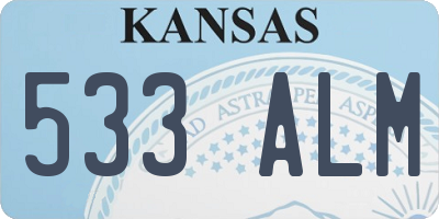 KS license plate 533ALM