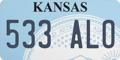 KS license plate 533ALO